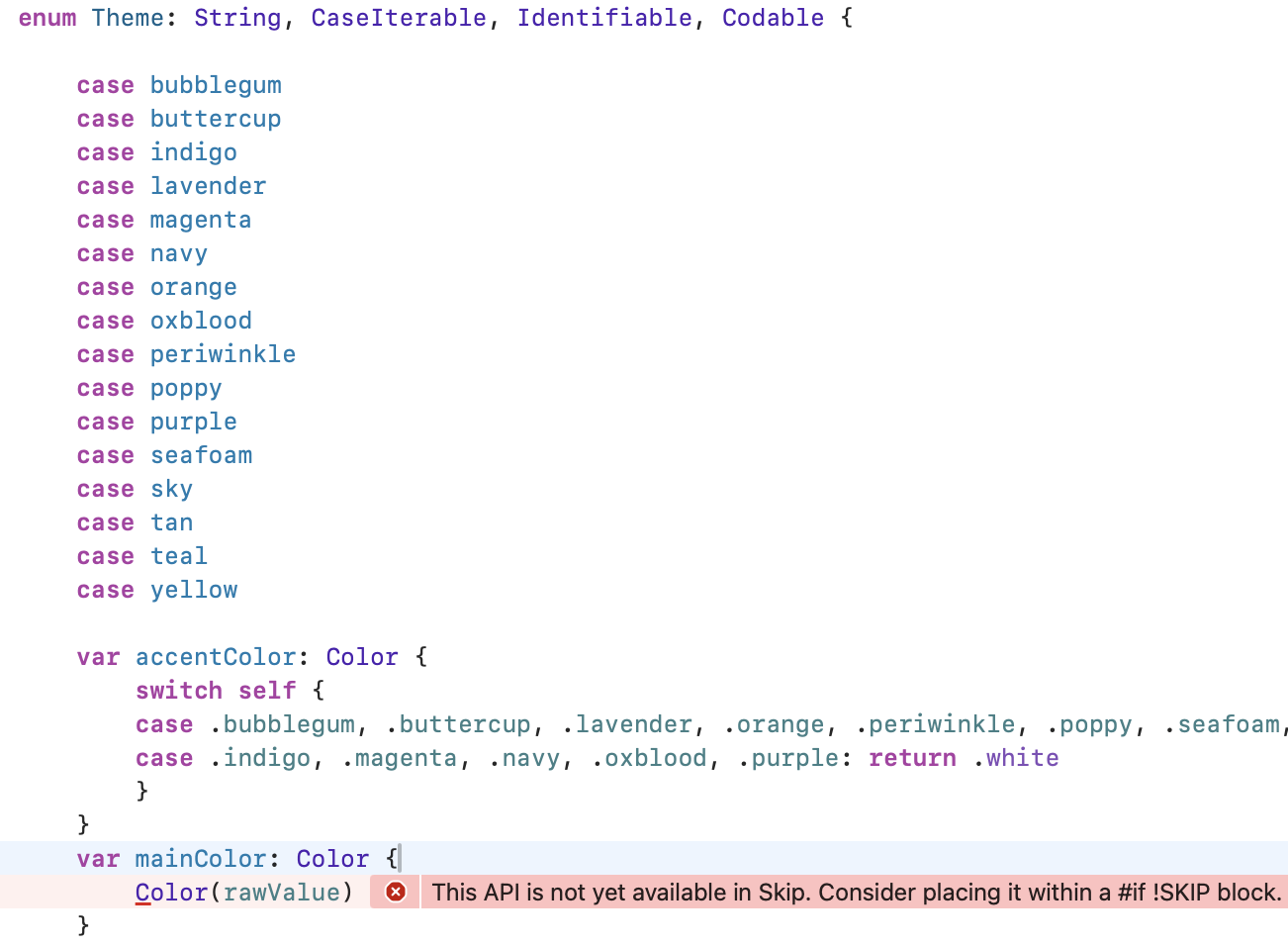 Xcode API unavailable error from Skip